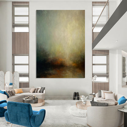 Palace - Scaled Vertical Hand - Painted Custom Abstract Narrative (with Exquisite Textures), for Bedroom and Bar DKH1535