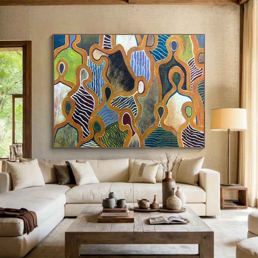 Gigantic Textured Hand - Painted Abstract Wall Mural for Decorative Impact DKH716
