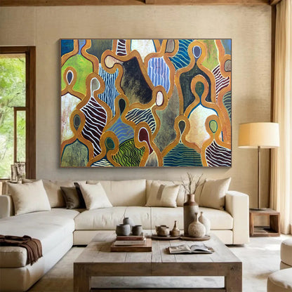 Gigantic Textured Hand - Painted Abstract Wall Mural for Decorative Impact DKH716