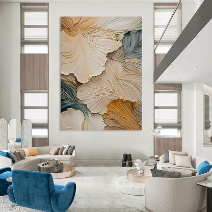 Regal Hand - Painted Textured Abstract Art on Canvas for Hotel & Entryway DKH1385