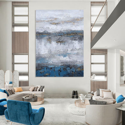 Oversized Hand - Painted Textured Abstract Painting for Greenhouse & Botanical Garden DKH1226