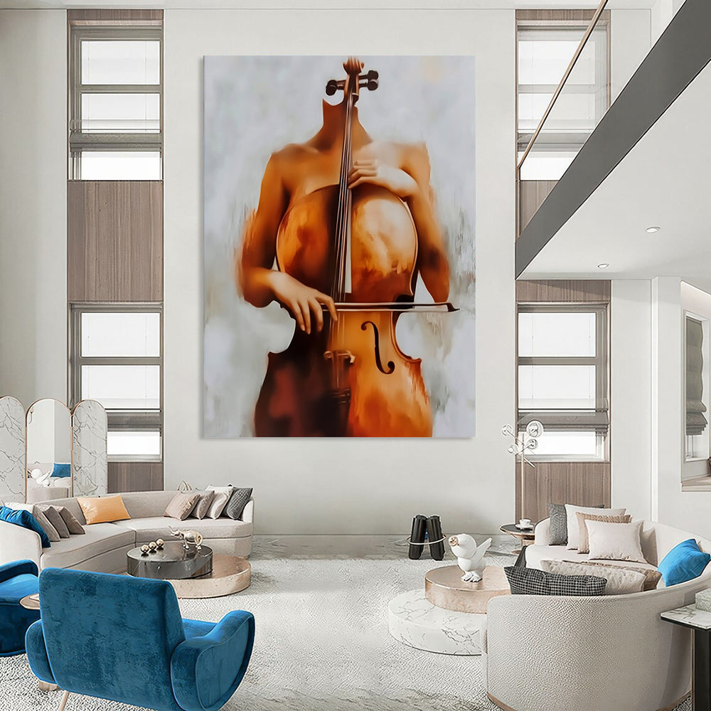 Vibrant contemporary hand-painted abstract art featuring a textured bouquet of flowers with rich colors against a clean white background. DLZ1675