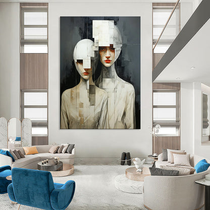 Custom Hand-Painted Abstract Painting for Office & Dining Room LargeART1895