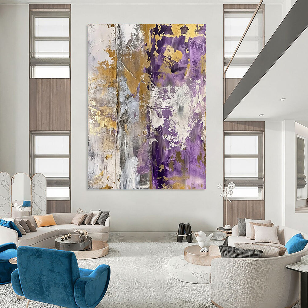 Galactic Ripples: Super - Sized - Format Hand - Painted Custom Abstract Work for Bedroom and Hotel DTP134