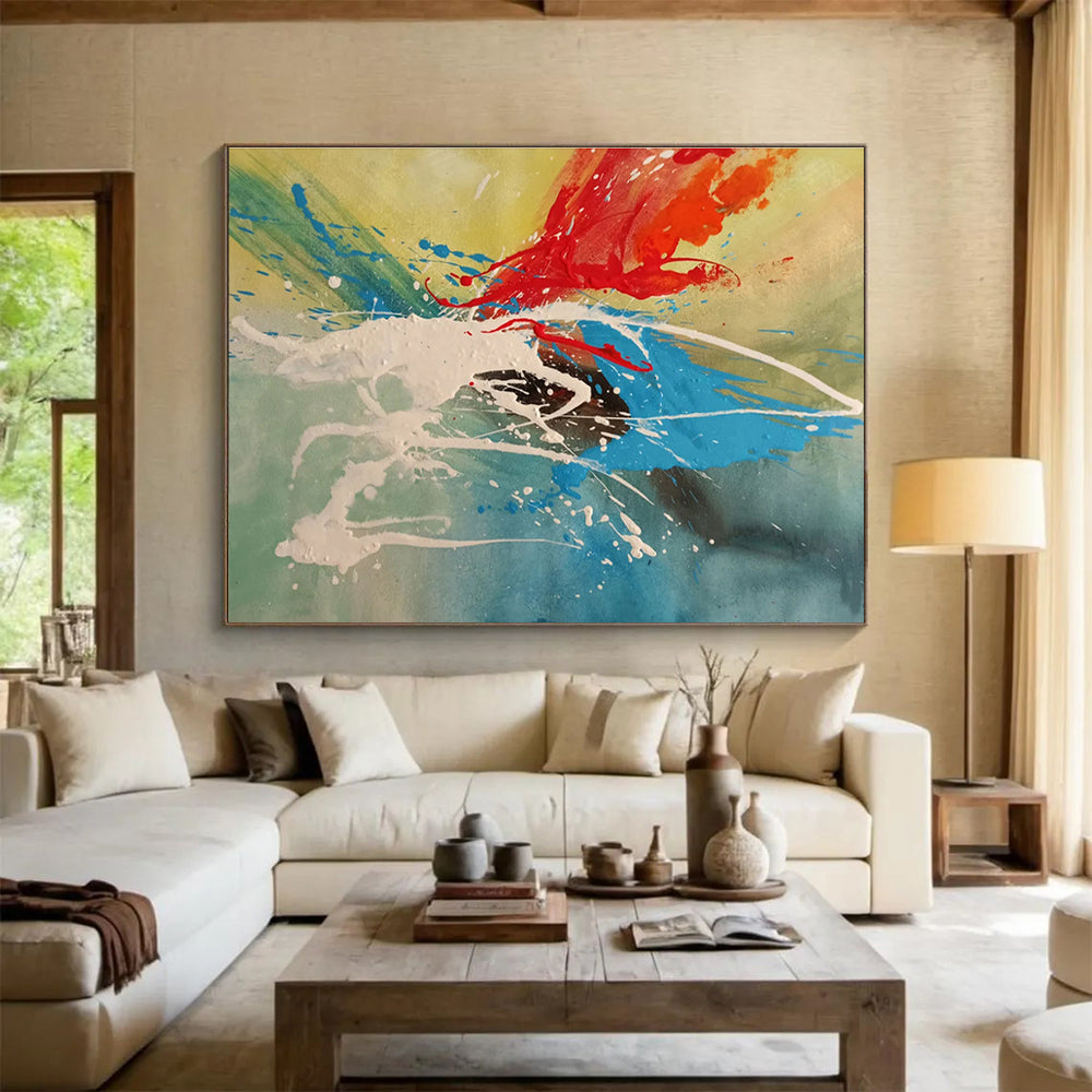 Exquisite Original Massive Textured Hand - Painted Abstract Wall Art for Enhanced Aesthetics DKH843