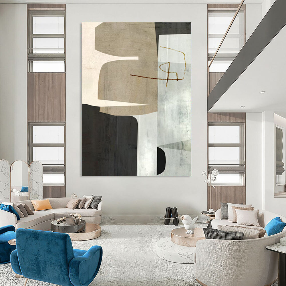 Large-Scale Hand-Painted Custom Abstract Art with Rich Textures DTP158
