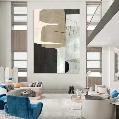 Large-Scale Hand-Painted Custom Abstract Art with Rich Textures DTP158