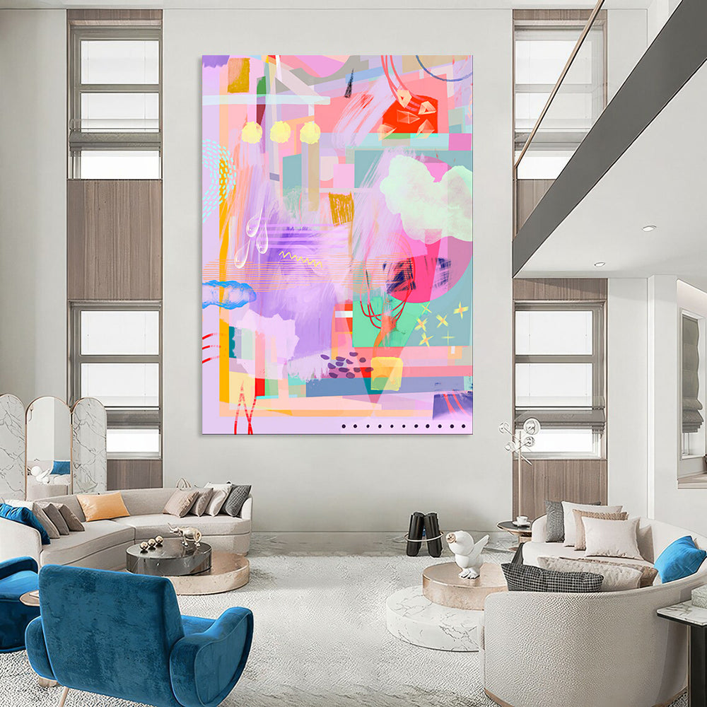 Large-Scale Custom Hand-Painted Abstract Art for Bedroom & Hotel LargeART1864