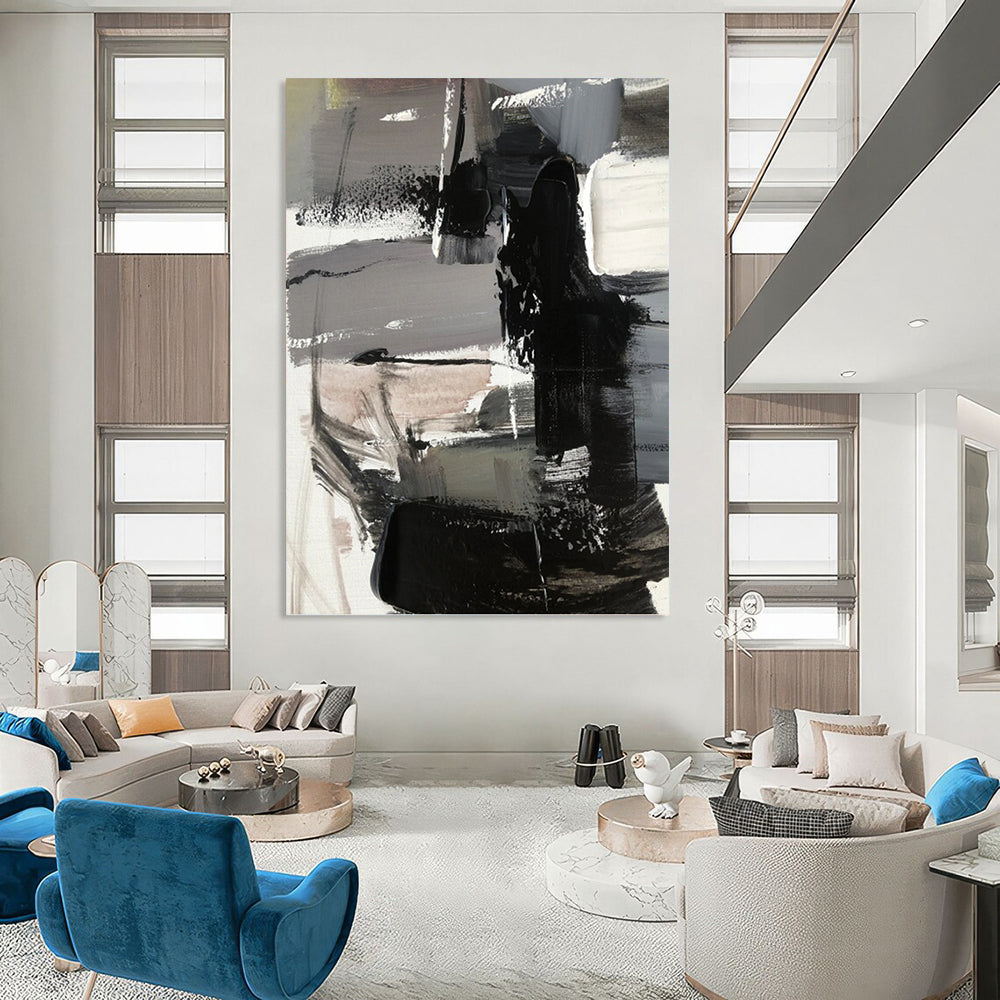 Inspiringly Grand Hand - Painted Textured Abstract Mural for School Auditorium & Gymnasium DKH1263