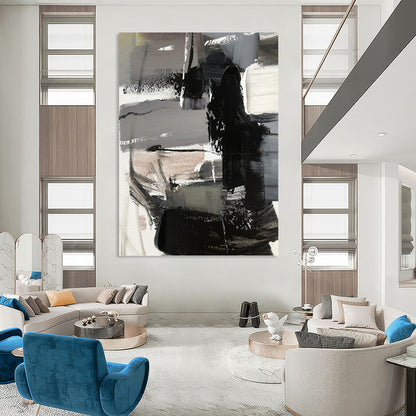 Inspiringly Grand Hand - Painted Textured Abstract Mural for School Auditorium & Gymnasium DKH1263
