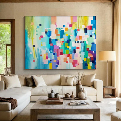 Enormous Hand-Painted Abstract Art for Office & Dining Room LargeART1497
