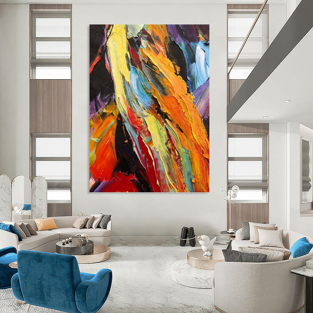 Glamorous Hand - Painted Textured Abstract Painting for Living Room & Hotel DKH1281