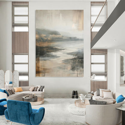 Hand - Painted Custom Textured Abstract Painting for Living Room & Dining Room DKH1001