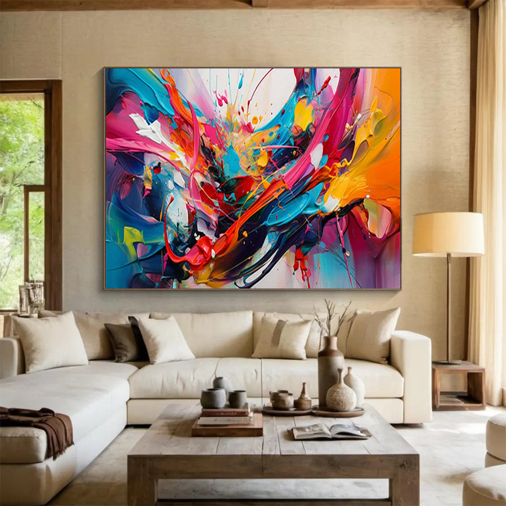 Bold Fearless Oversized Abstract Wall Art for Bar & Hotel Lobby LargeART1812