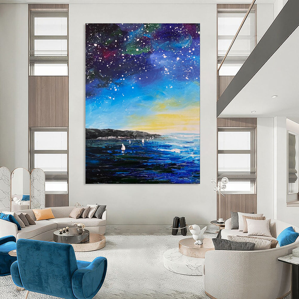 Custom Hand-Painted Abstract Mural for Office & Hotel LargeART1901