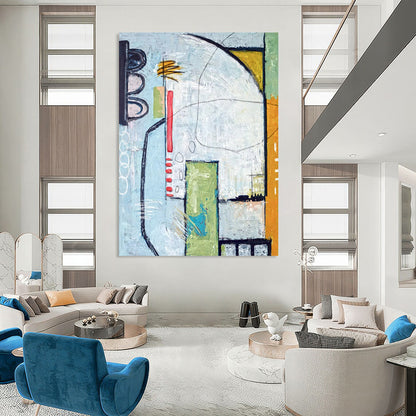 Stunning Oversized Hand-Painted Abstract Wall Art: Redefine Your Office & Entryway LargeART2374