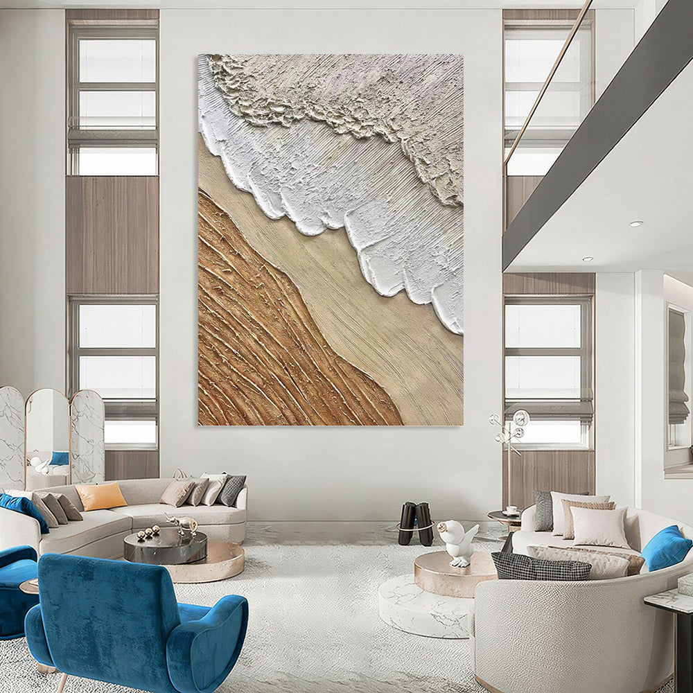 Large - Format Custom - Textured Hand - Painted Abstract Mural for Dining Room & Bar DKH1026