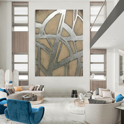 Huge Hand-Painted Abstract Canvases for Living Room & Hallway LargeART2328