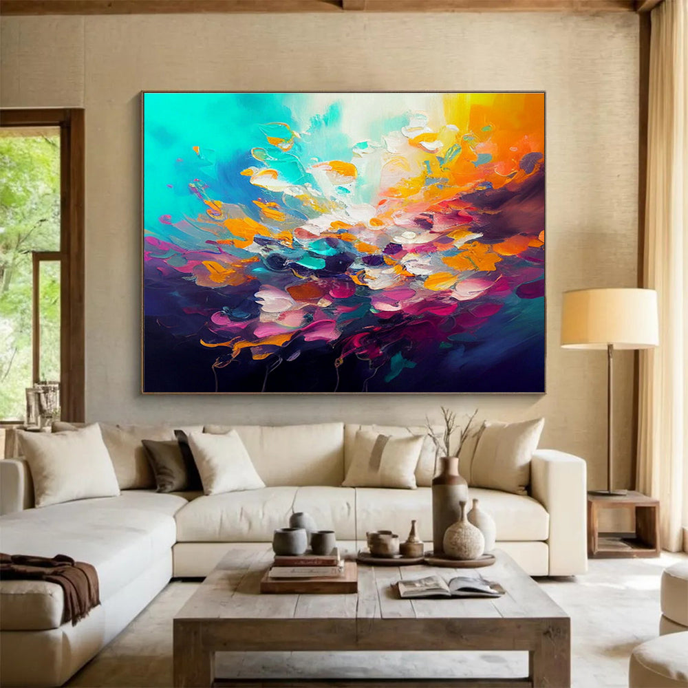 “Stellar Impressions” Massive Abstract Painting for Entryway & Office DKH346