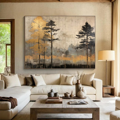 Golden Forest Mist - Rustic Living Room Charm DLZ106