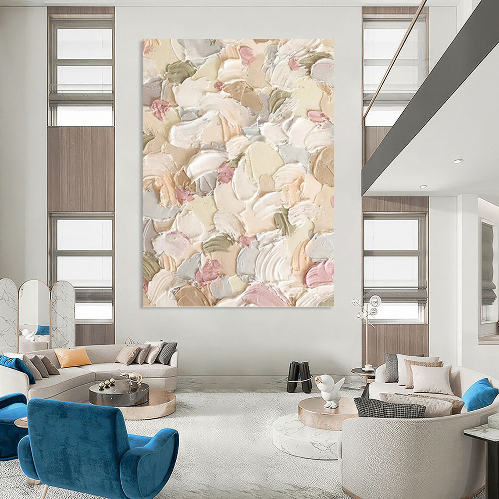Oversized Hand - Painted Custom Textured Abstract Wall Art for Hallway & Entryway DKH0982