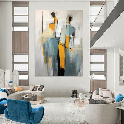 Large-Format Hand-Painted Abstract Canvases for Bedroom & Walk-in Closet LargeART2232