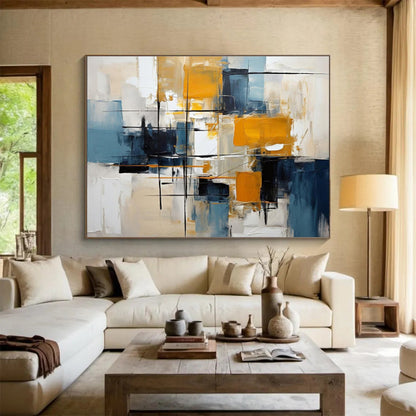 Stunning Large - Format Abstract Canvas for Dining Room & Living Room DKH183