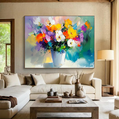 “Colorful Flower Bouquet” - Multicolor, Flower Bouquet, Impressionist - style HB1141