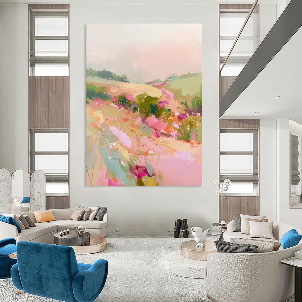 Luminous & Radiant Hand-Painted Custom Abstract Painting for Living Room & Office LargeART2012
