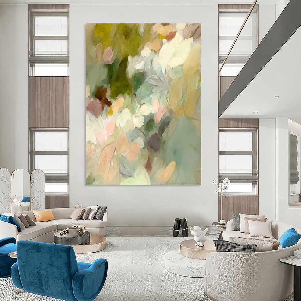 Radiant Hand - Painted Textured Abstract Canvas for Living Room & Entryway DKH1352