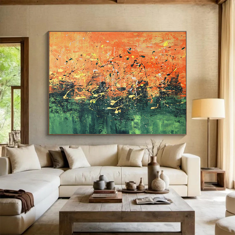 Large - Format Abstract Painting for Dining Room & Living Room DKH155