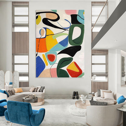 Oversized Hand - Painted Textured Abstract Canvas for Hotel Lobby & Entryway DKH1186
