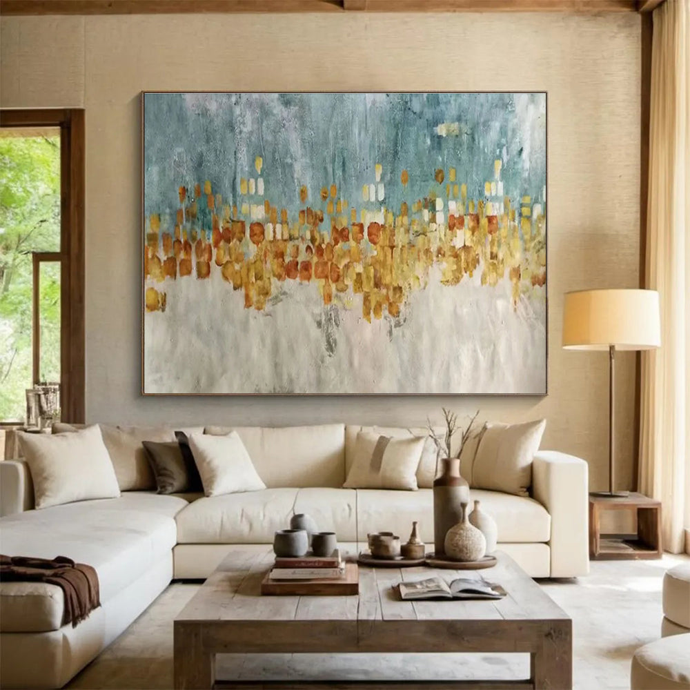 Alluring Original Immense Textured Hand - Applied Abstract Wall Mural for Captivating Focal Points DKH841
