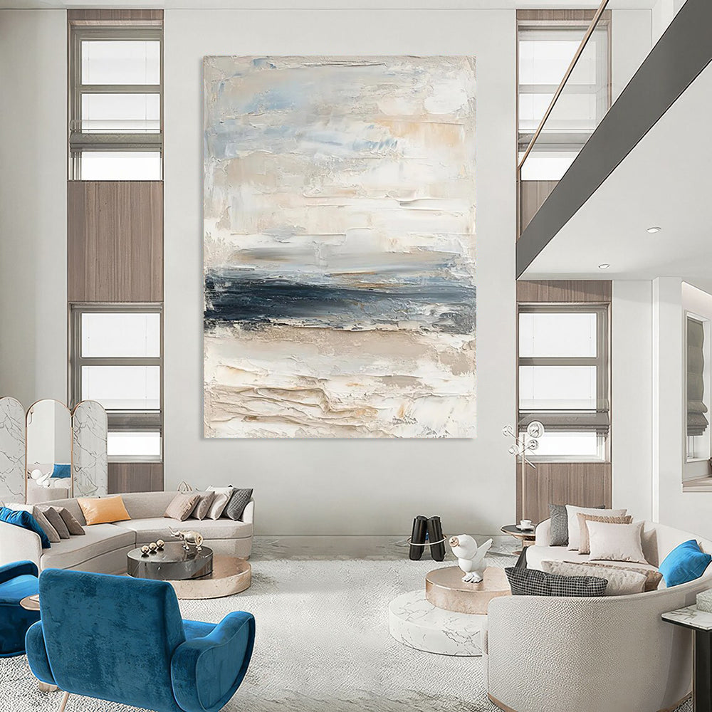Big-Size Handmade Abstract Artworks: Textured Wonders for Living Room & Office DTP298