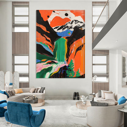 Galactic Drift: Super - Sized - Format Hand - Painted Custom Abstract Work for Hallway and Hotel DTP105