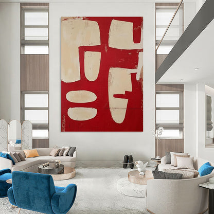 Oversized-Scale Hand-Painted Abstract Canvas for Office & Entryway LargeART2367