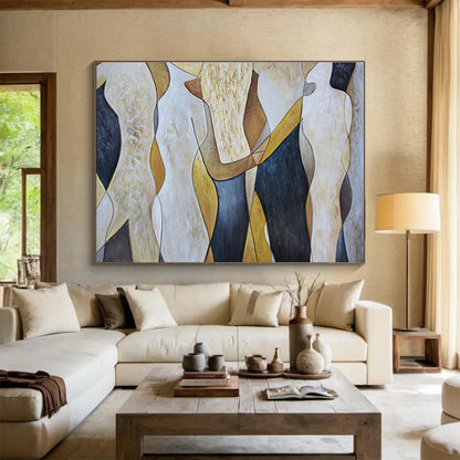 Grand Textured Hand - Painted Abstract Artwork for Interior Prestige DKH731