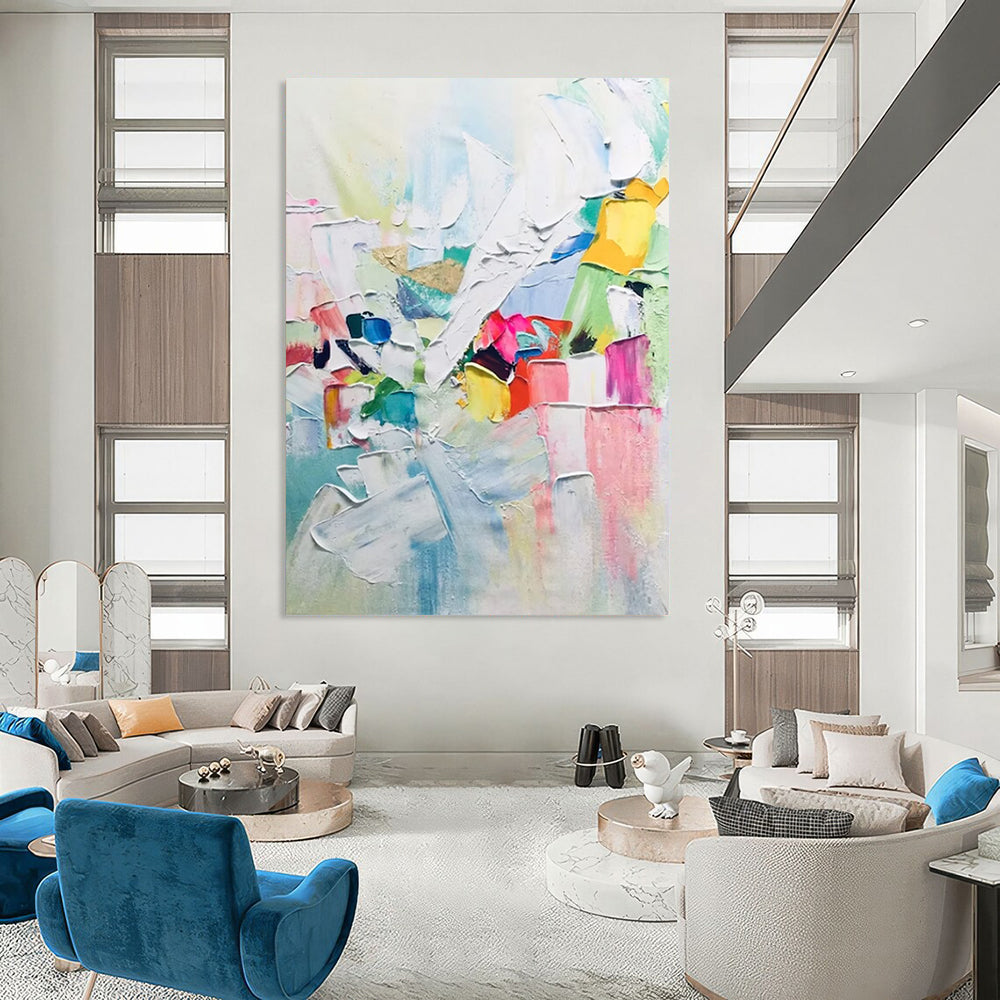 Hand-Painted Large Custom Abstract Paintings for Bar & Entryway DTP279