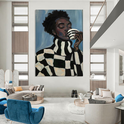 Earthy Textured Abstract Wall Art for Office & Dining Room LargeART2045