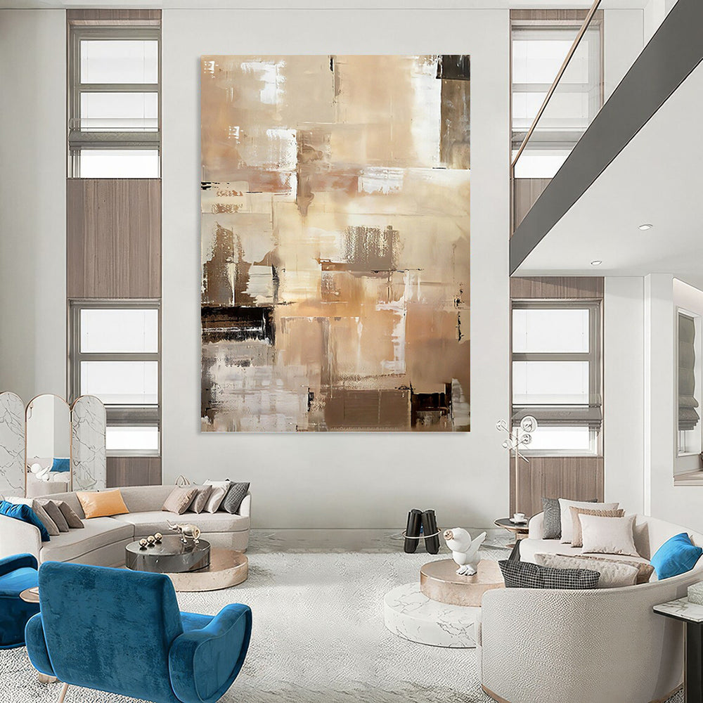 Custom - Designed Hand - Painted Textured Abstract Canvas for Bedroom & Office DKH0984