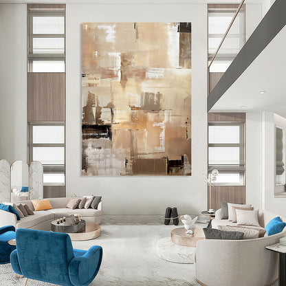 Custom - Designed Hand - Painted Textured Abstract Canvas for Bedroom & Office DKH0984