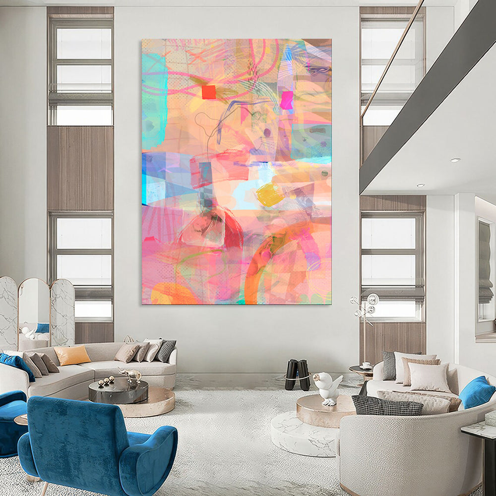 Hand-Painted Bespoke Abstract Canvas for Bar & Hotel LargeART1861
