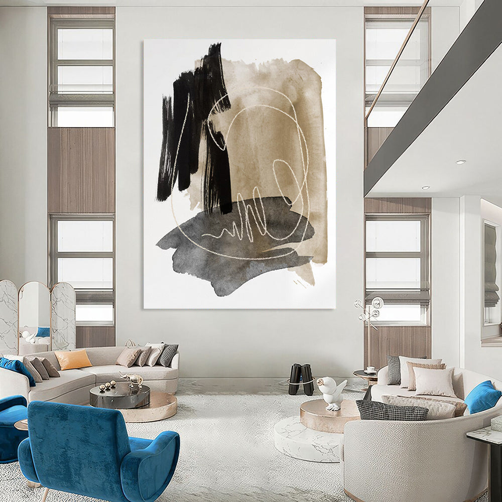 Airy Textured Abstract Canvas for Hallway & Dining Room DKH0969