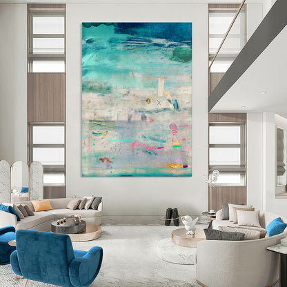 Large-Scale Hand-Painted Abstract Mural for Bedroom & Hallway LargeART1843