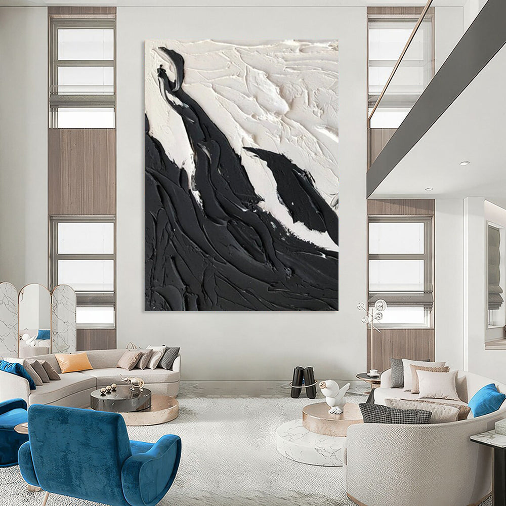 Large Custom Abstract Paintings with Textured Details for Bedroom & Office DTP395