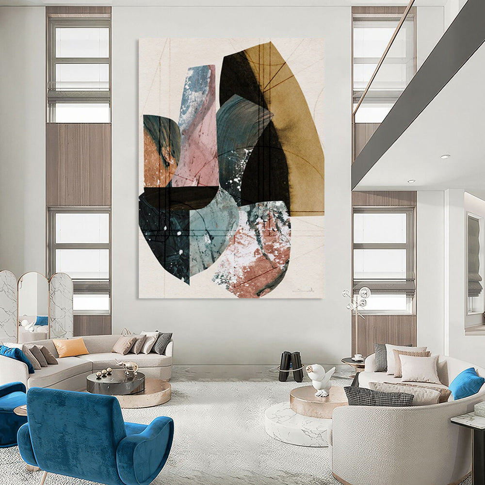 Oversized-Scale Hand-Painted Abstract Canvas for Bedroom & Office LargeART2309