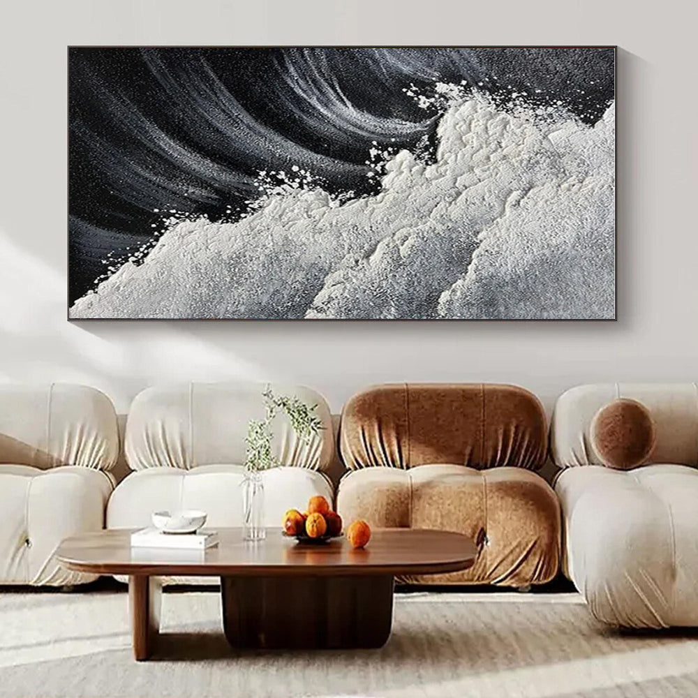 Custom Hand-Painted Abstract Mural for Living Room & Hotel LargeART1484