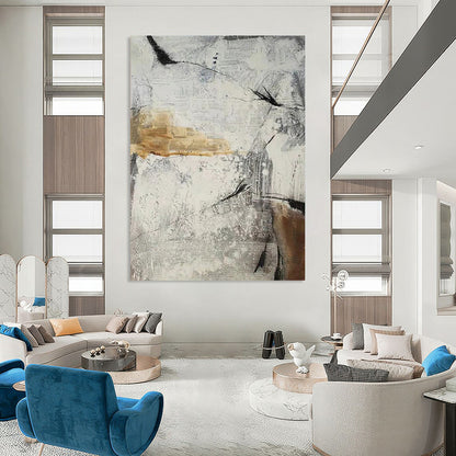 Custom Hand-Painted Abstract Masterpieces for Hotel & Entryway DTP338