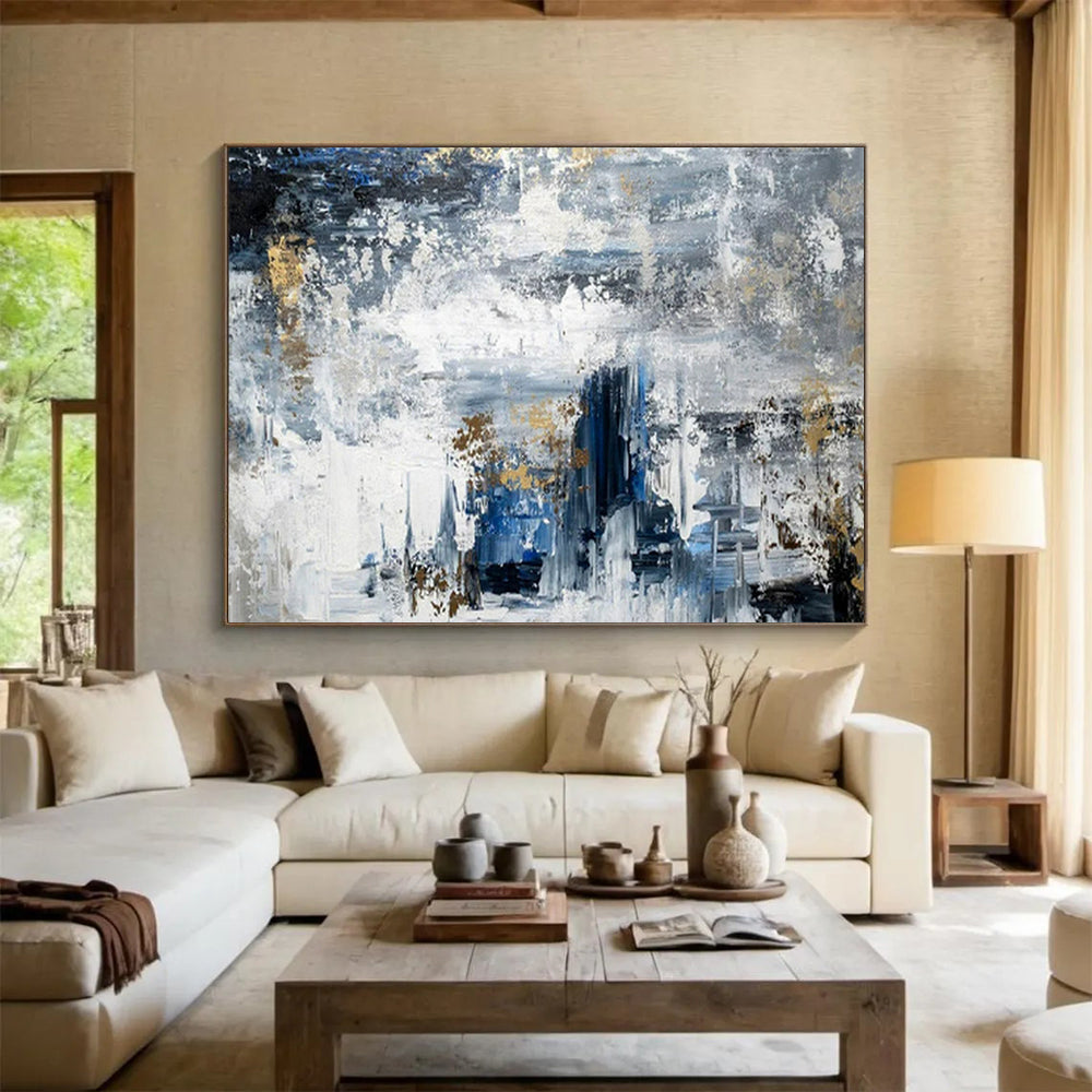 Peaceful Large - Format Abstract Painting for Bedroom & Hallway LargeART1623