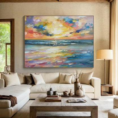 Luminous Giant Abstract Painting for Hallway & Bar LargeART1748
